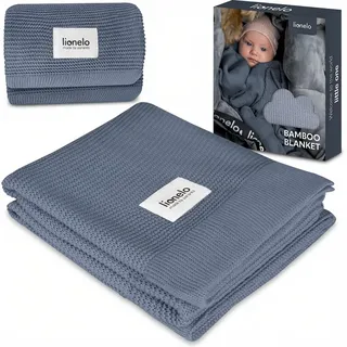 lionelo Bamboo Blanket, Babydecke, Kuscheldecke Baby, leichte Bambusdecke | Wickelauflage, 100% Baumwolle, nNatürlich, Weich, Antibakteriell, Hypoallergisch, vom 1. Lebenstag an, 100x75cm