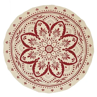 HOME DECO FACTORY Teppich, rund, Bedruckt, Mandala, Terrakotta, 120 cm