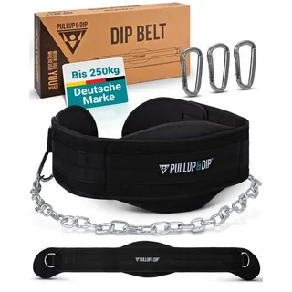 PULLUP & DIP Dip Gürtel mit Kette, 3 Karabinern und einzigartigen Klappen schwarz 00000