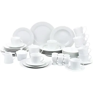 Kombiservice RETSCH ARZBERG "Geschirr-Set, Service Emilie", weiß, 50 Stk., Porzellan, Geschirr-Sets, Kombiservice, 50 Teile, für 6 Personen
