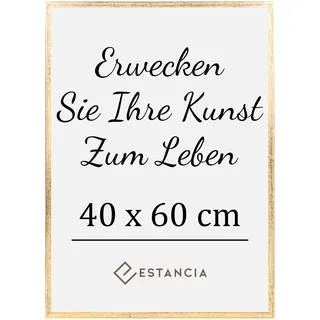 Estancia Goldfarbener Bilderrahmen aus Kiefernholz 40x60 cm mit Bruchsicherem Acrylglas | Moderner Holzbilderrahmen 40 x 60 cm