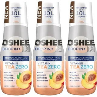 OSHEE Tropfen Eistee Pfirsich Zero Sirup 500ml, 3 Stück