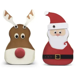 stylebox 2er Set Weihnachtsfiguren Metalldosen Weihnachtsmann Rentier Keksdose ca. 11 x 8 x 5 cm, Volumen 200 ml