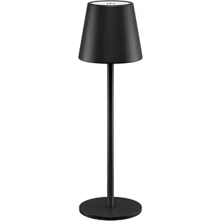 goobay LED Tischleuchte kabellos/stufenlos dimmbar mit Touch Steuerung/LED Akku Tischlampe für Innen und Außen / 180lm und 3000K warmweiß, USB-C, Schwarz / 72024