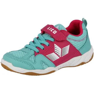 LICO Unisex Kinder Sport Vs Hallenturnschuhe, Türkis Pink Weiß, 29 EU