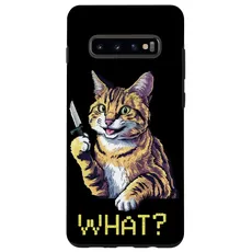 Hülle für Galaxy S10+ Katze Messer Design Witzige Tier Katzen