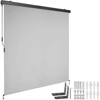 tectake Senkrechtmarkise Eloise, inkl. Wandhaltern, hellgrau , Hellgrau , Textil , 180x250 cm , Ce , Sonnenschutz, Sichtschutz