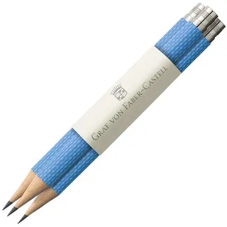 Graf von Faber-Castell Faber-Castell Ersatzbleistifte von Graf von Faber Castell, Modell Perfekter Bleistift in Gulf Blue, 118668, 3 Stück (1er Pack)