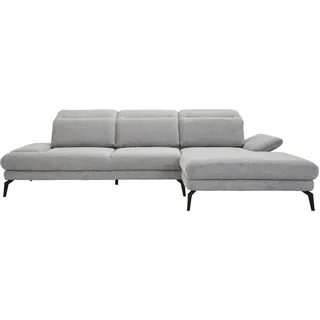 Stylife Ecksofa , Grau , Metall , Ottomane rechts, L-Form , 289x180 cm , Stoffauswahl, seitenverkehrt erhältlich, Hocker erhältlich, Rücken echt , Wohnzimmer, Sofas & Couches, Wohnlandschaften, Ecksofas
