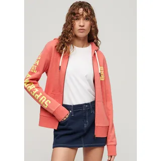 Superdry Kapuzensweatjacke »SUPER ATHLETIC GRAPHIC ZIPHOOD« Superdry Coral Red Marl S