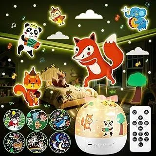 Nachtlicht Sternenhimmel Projektor Kinder,10 Musik Spieluhr , Nachtlicht Baby,Nachttischlampe ,Kawaii Deko,Einhorn Geschenke für Mädchen,Weihnachtsgeschenke, Weiß