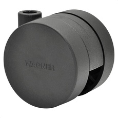 WAGNER Design Möbelrolle/Lenkrolle/Doppelrolle KONKAV - hart - Durchmesser Ø 50 mm, Bauhöhe 50 mm, schwarz, Tragkraft 50 kg - Made in Germany - 01142301