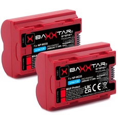 Baxxtar NP-W235 2400mAh Akku Pack - MaxProtect mit aktivem NTC Sensor und V1 Gehäuse - kompatibel mit Fuji Fujifilm GFX-50s II GFX-100S GFX-100 II X-H2 X-H2S X-S20 X-T4 X-T5