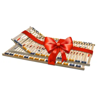 Coemo 2er Set Lattenrost MULTIRA 90x200 cm für Partner 7-Zonen 28 Leisten Kopfteil verstellbar Selbstmontage