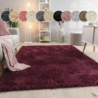 Paco Home Silky 591 Hochflorteppich 60 x 100 cm Lila