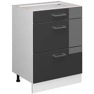 Vicco Schubladenschrank R-Line 60 x 81,6 x 46 cm Anthrazit Hochglanz