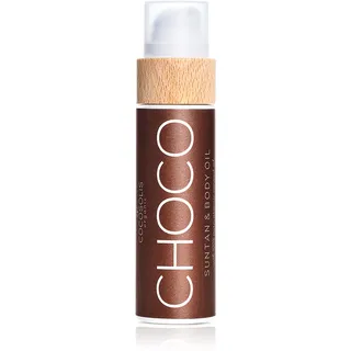 COCOSOLIS CHOCO Bräunungsbeschleuniger – Bio-Bräunungsöl mit Vitamin E & Duft nach Schokolade für schnelle intensive Bräune – Bräunungsverstärker für satte Bräune - pflegende Bodylotion 200 ml