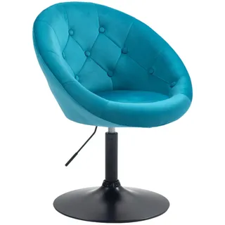 Svita Cocktailsessel Havanna Samt Petrol , Textil , Rund , 62x88x58 cm , Wohnzimmer, Sessel, Polstersessel