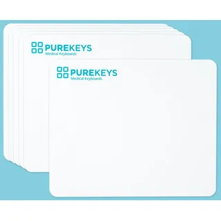PUREKEYS 6X desinfizierbares Mauspad, 40010, Weiss - abwaschbar, flach - hohe Kompatibilität - optimale Abtastung