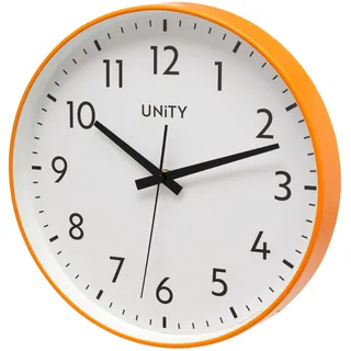 Unity Wanduhr, Fradley, geräuschlos, modern, orange, 30 cm