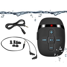 SEWOBYE 8GB Wasserdichter MP3 Player zum Schwimmen und Laufen mit 16 Stunden Spielzeit, MP3 Player Wasserdicht mit Unterwasser Kopfhörer (3 Arten Ohrhörer), mit Shuffle Funktion