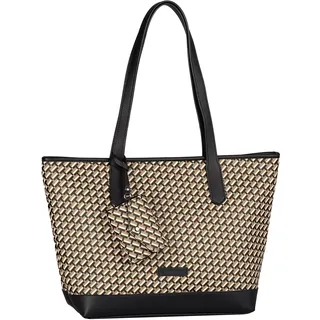 Shopper TOM TAILOR "Xenia", Damen, Gr. B/H/T: 43cm x 29cm x 14cm, schwarz, Polyurethan, colorblocking, gepflegt, mehrfarbig, Taschen Shopper, mit raffiniert geometrischen "T" Print des Logos auf dem Taschenkörper