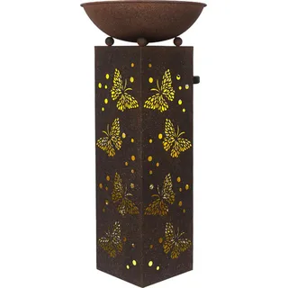 Ambia Garden Solarleuchte , Rostfarben , Metall, Kunststoff , rechteckig , 34x72x34 cm , mit Schalter , Dekoration, Gartendeko