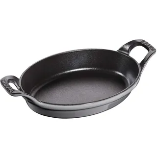 Staub Specialities Ofenform 21 cm, oval, Graphitgrau, Gusseisen,