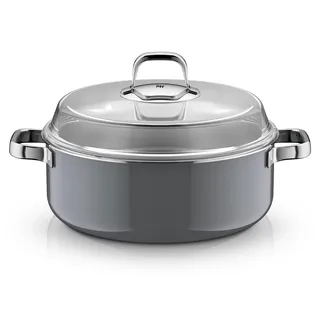 WMF Fusiontec Mineral Pro, Schmortopf mit Deckel, 28 cm, Platinum 3201114137 4000530760326 - Silber