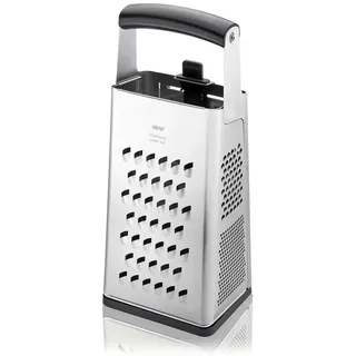 Gefu Vierkantreibe , Schwarz, Edelstahlfarben , Metall, Kunststoff , 15 cm , Auffangbehälter , Küchenzubehör, Küchenhelfer, Reiben