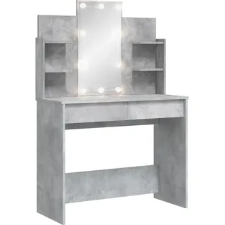 vidaXL Schminktisch mit LED-Leuchten Betongrau 96x40x142 cm - Grau