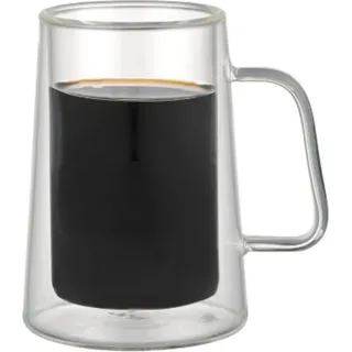 4 teiliges Set Doppelwandige Kaffeegläser mit Henkel 200 ml Hitzebeständig Transparent