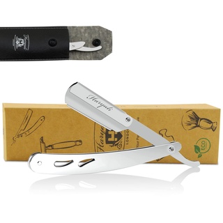 Haryali London Bart Messer Set - Barber Rasiermesser Mit Wechselklinge Unser Rasiermesser Herren Und Damen Mit Ledertasche - Straight Razor Rostfreier Stahl