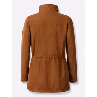 Langjacke CASUAL LOOKS, Damen, Gr. 20, braun (cognac, weiß), 100% Polyester, unifarben, Jacken Langjacke