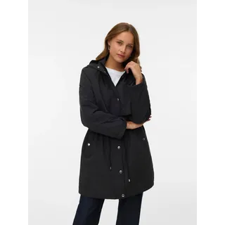 Kurzmantel VERO MODA "VMGAIL MAYA COAT BOO", Damen, Gr. XL, schwarz, Web, Obermaterial: 100% Polyester, unifarben, regular fit, Mäntel Kurzmantel