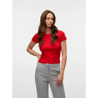 Vero Moda Kurzarmshirt VMCHLOE SS SHORT TOP JRS NOOS Baumwollmischung rot L (40)