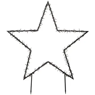 Edelman Luca Lighting LED Stern LED Gartenstecker Leuchtstern Metall schwarz, LED fest integriert, warmweiß weiß 90 cm x 102 cm