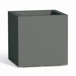 BLUMENKÜBEL BLUMENTOPF PFLANZKÜBEL PFLANZENKÜBEL TOPF PFLANZ ECKIG H40 GRAU