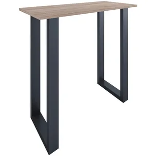 Xxxl Bartisch , Schwarz, Sonoma Eiche , Metall, Holzwerkstoff , rechteckig , U-Form , 102x50x110 cm , Esszimmer, Esstische, Stehtische