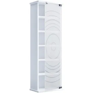 VCM Tilano CD-Regal 31 x 18 x 92 cm Weiß