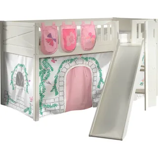Vipack Hochbett Scott 90 x 200 cm Kiefer massiv weiß beige