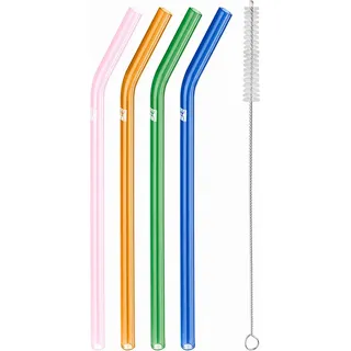 Zwilling Glasstrohhalme 4 St. gemischte Farben