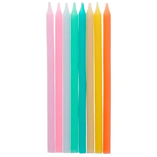 Folat 24258 Kuchen Kerzen Pastell Mehrfarbig 10cm - 24 Stück Geburtstagskerzen für Geburtstag, Geburtstagsdeko, für Kinder Partys, Hochzeiten, Firmenfeiern, Jubiläen