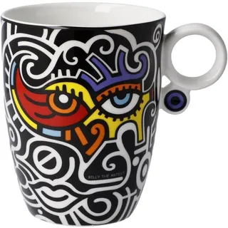 Goebel Künstlertasse mit Untertasse zum Sammeln Bright Eyes II von Billy the Artist aus Fine Bone China, 0,4L, 67-080-68-1