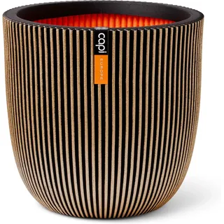 Capi Pflanztopf Kugel Groove Ø 35 cm x 34 cm Gold-Schwarz