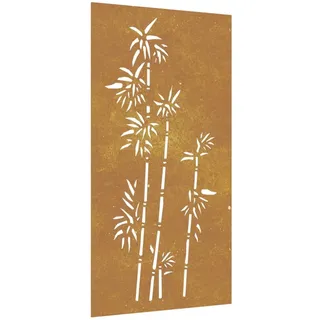 vidaXL Garten-Wanddeko 105x55 cm Cortenstahl Bambus-Design - Braun