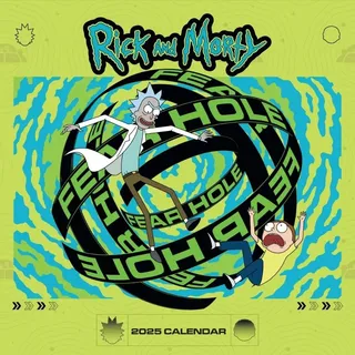 Rick and Morty Kalender 2025 Offizieller Kalender 2025, 12 Monate, original englische Ausführung.