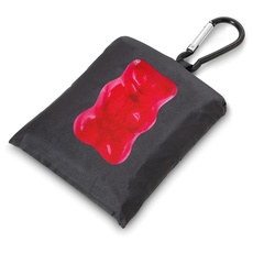 Troika Haribo Happy Shopping Bag Schlüsselanhänger mit Einkaufstasche aus Aluminium/rPET in der Farbe Schwarz-Rot, Maße: 49,5cm x 32cm x 0,3cm, HB-K08/BK, 10 kg