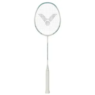 Victor Badmintonschläger Auraspeed 9 R (ausgewogen/flexibel) weiss/grün - besaitet -