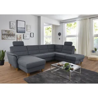 Home Affaire Wohnlandschaft Mikrofaser U-Form 3-Sitzer Grau